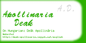 apollinaria deak business card